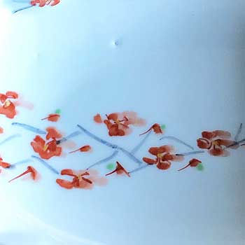 肥前陶磁器専門のオンラインショップ陶樹庵 色絵枝花ナブリ楕円皿