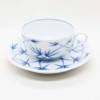 肥前陶磁器専門のオンラインショップ陶樹庵 染付竹絵紅茶碗皿