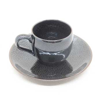 肥前陶磁器専門のオンラインショップ陶樹庵 油滴天目丸形コーヒー碗皿