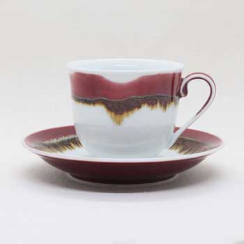 肥前陶磁器専門のオンラインショップ陶樹庵 シルクロード花形コーヒー碗皿