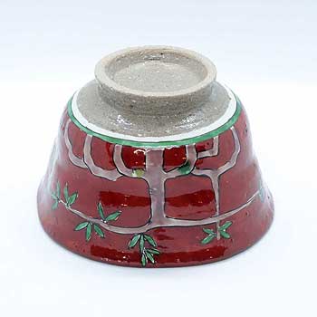 肥前陶磁器専門のオンラインショップ陶樹庵 粉引赤濃岩木立胴締小鉢