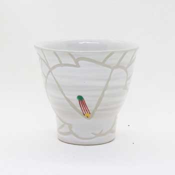 肥前陶磁器専門のオンラインショップ陶樹庵 掻き落し椿フリーカップ